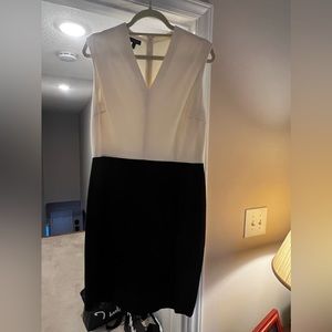 Talbots black and cream sleeveless dress